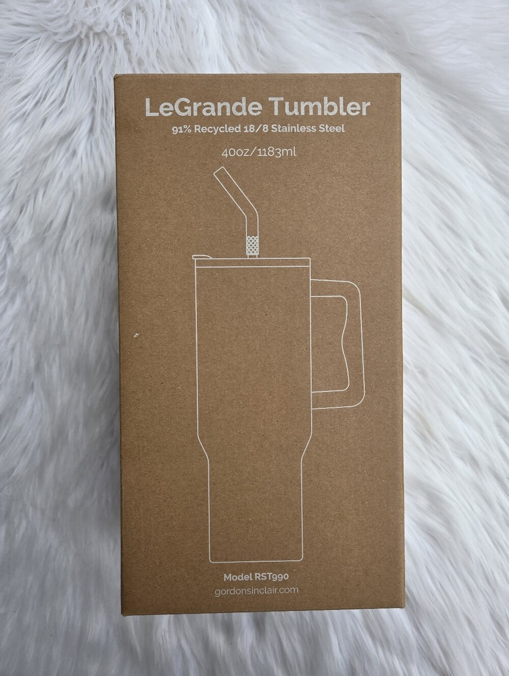 LeGrande Tumbler - 40oz Stainless Steel Tumbler - White With Sodexo Logo